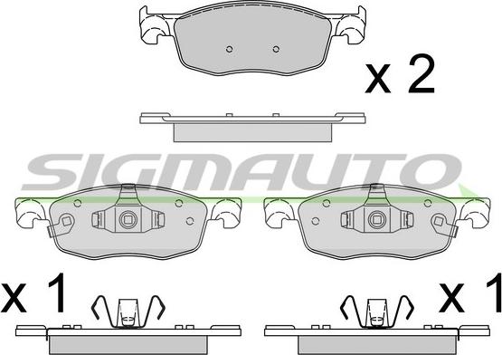 SIGMAUTO SPB931 - Kit de plaquettes de frein, frein à disque cwaw.fr