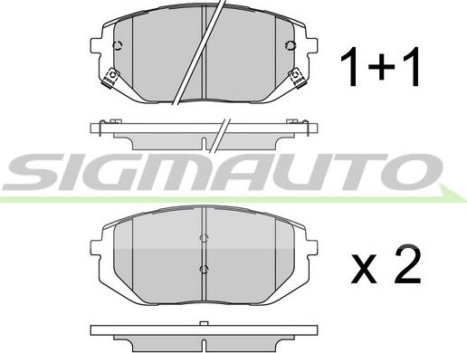 SIGMAUTO SPB929 - Kit de plaquettes de frein, frein à disque cwaw.fr