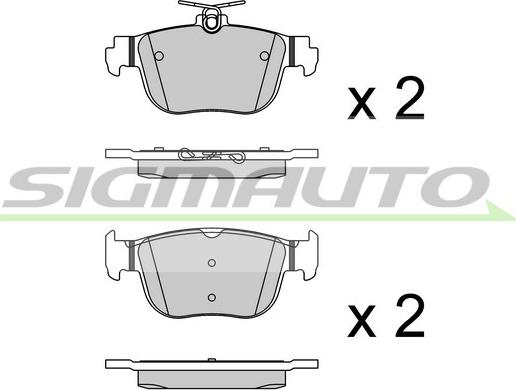 SIGMAUTO SPB921 - Kit de plaquettes de frein, frein à disque cwaw.fr