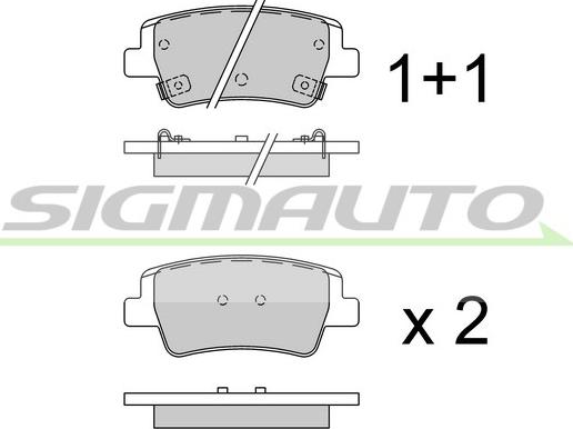 SIGMAUTO SPB974 - Kit de plaquettes de frein, frein à disque cwaw.fr