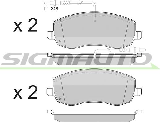 SIGMAUTO SPB499 - Kit de plaquettes de frein, frein à disque cwaw.fr