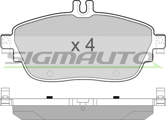 SIGMAUTO SPB496 - Kit de plaquettes de frein, frein à disque cwaw.fr