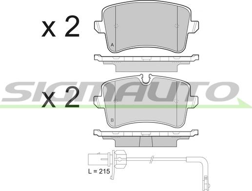 SIGMAUTO SPB493 - Kit de plaquettes de frein, frein à disque cwaw.fr