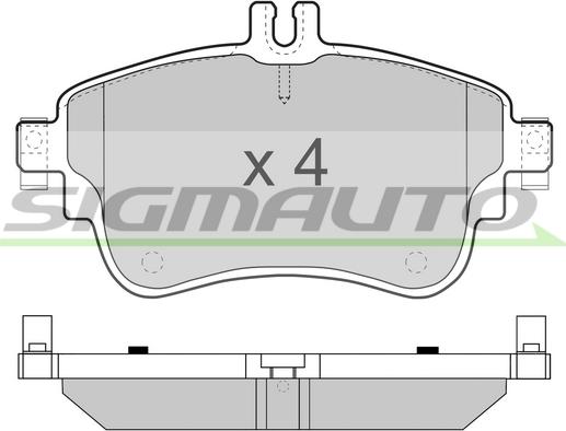 SIGMAUTO SPB497 - Kit de plaquettes de frein, frein à disque cwaw.fr