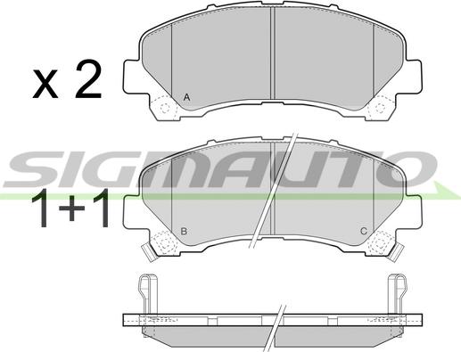 SIGMAUTO SPB442 - Kit de plaquettes de frein, frein à disque cwaw.fr