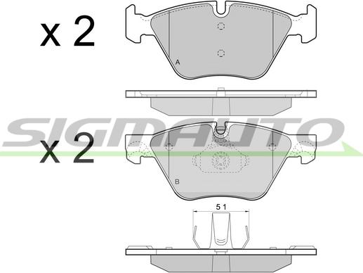 SIGMAUTO SPB447 - Kit de plaquettes de frein, frein à disque cwaw.fr