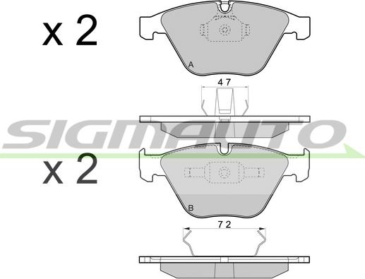 SIGMAUTO SPB454 - Kit de plaquettes de frein, frein à disque cwaw.fr