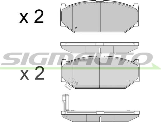 SIGMAUTO SPB455 - Kit de plaquettes de frein, frein à disque cwaw.fr