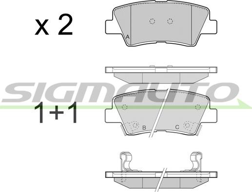 SIGMAUTO SPB456 - Kit de plaquettes de frein, frein à disque cwaw.fr