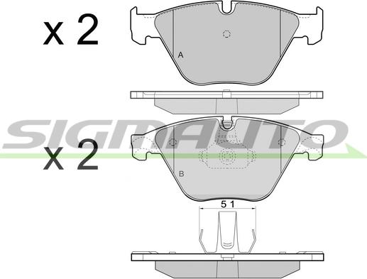 SIGMAUTO SPB452 - Kit de plaquettes de frein, frein à disque cwaw.fr