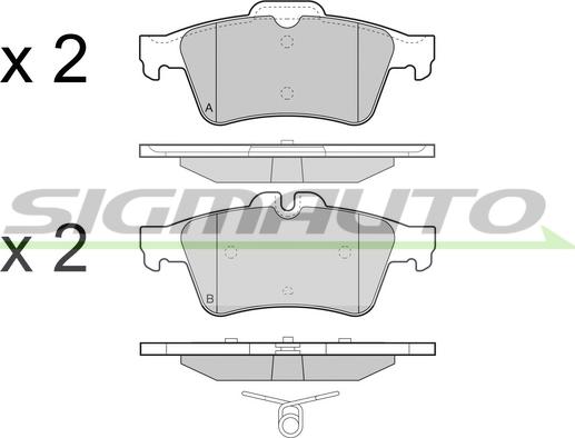 SIGMAUTO SPB465 - Kit de plaquettes de frein, frein à disque cwaw.fr