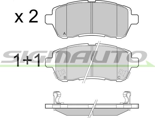 SIGMAUTO SPB466 - Kit de plaquettes de frein, frein à disque cwaw.fr