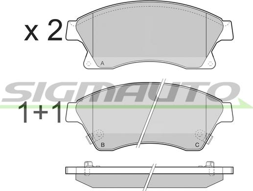 SIGMAUTO SPB404 - Kit de plaquettes de frein, frein à disque cwaw.fr