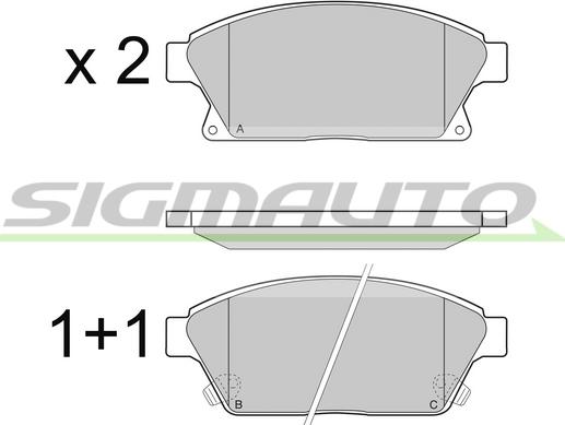 SIGMAUTO SPB405 - Kit de plaquettes de frein, frein à disque cwaw.fr