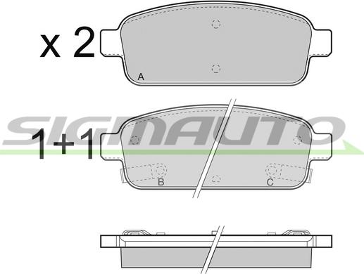 SIGMAUTO SPB406 - Kit de plaquettes de frein, frein à disque cwaw.fr