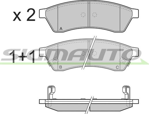 SIGMAUTO SPB400 - Kit de plaquettes de frein, frein à disque cwaw.fr