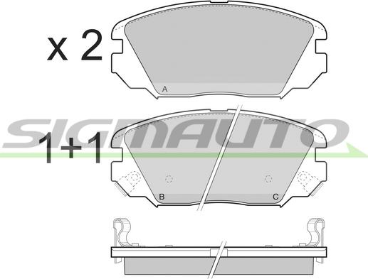 SIGMAUTO SPB401 - Kit de plaquettes de frein, frein à disque cwaw.fr