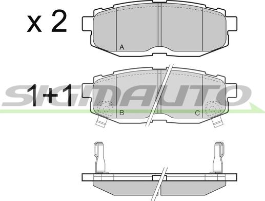 SIGMAUTO SPB408 - Kit de plaquettes de frein, frein à disque cwaw.fr