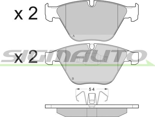 SIGMAUTO SPB403 - Kit de plaquettes de frein, frein à disque cwaw.fr