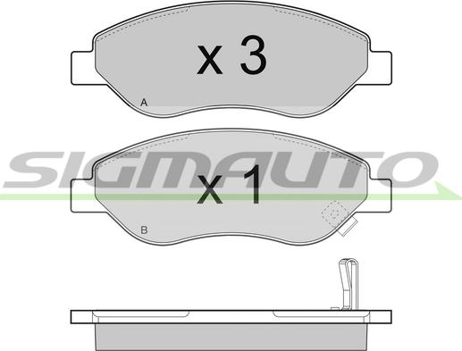 SIGMAUTO SPB407 - Kit de plaquettes de frein, frein à disque cwaw.fr