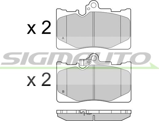 SIGMAUTO SPB418 - Kit de plaquettes de frein, frein à disque cwaw.fr