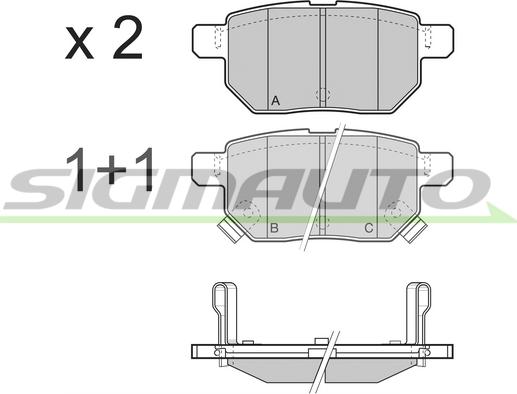 SIGMAUTO SPB485 - Kit de plaquettes de frein, frein à disque cwaw.fr