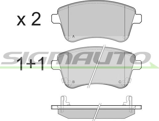 SIGMAUTO SPB486 - Kit de plaquettes de frein, frein à disque cwaw.fr