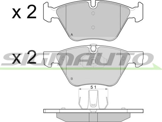 SIGMAUTO SPB488 - Kit de plaquettes de frein, frein à disque cwaw.fr