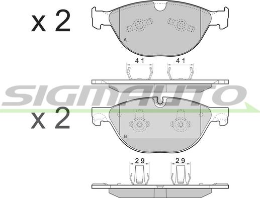 SIGMAUTO SPB483 - Kit de plaquettes de frein, frein à disque cwaw.fr