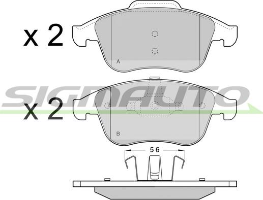 SIGMAUTO SPB431 - Kit de plaquettes de frein, frein à disque cwaw.fr