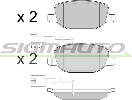 SIGMAUTO SPB437 - Kit de plaquettes de frein, frein à disque cwaw.fr