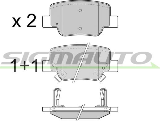 SIGMAUTO SPB424 - Kit de plaquettes de frein, frein à disque cwaw.fr