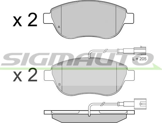 SIGMAUTO SPB426 - Kit de plaquettes de frein, frein à disque cwaw.fr