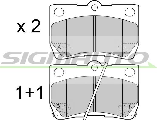 SIGMAUTO SPB420 - Kit de plaquettes de frein, frein à disque cwaw.fr