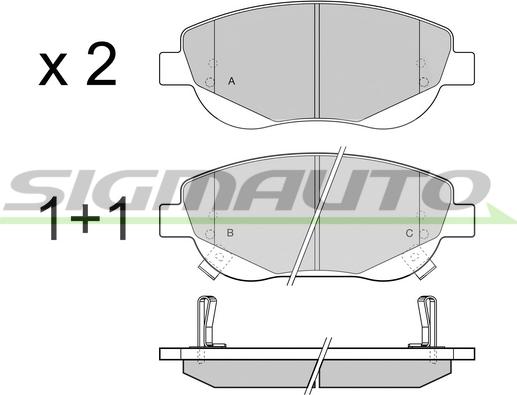 SIGMAUTO SPB421 - Kit de plaquettes de frein, frein à disque cwaw.fr