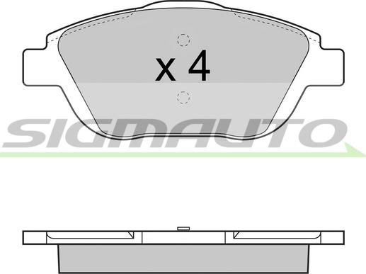 SIGMAUTO SPB428 - Kit de plaquettes de frein, frein à disque cwaw.fr