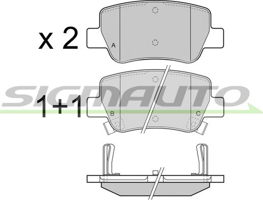 SIGMAUTO SPB423 - Kit de plaquettes de frein, frein à disque cwaw.fr