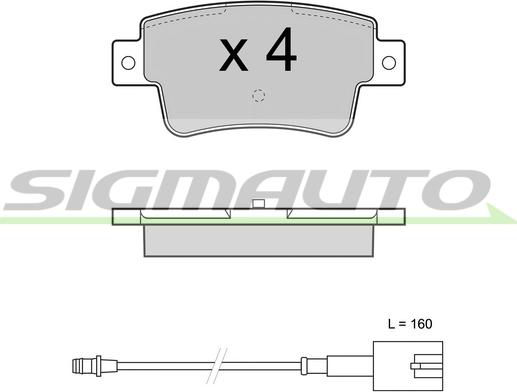 SIGMAUTO SPB427 - Kit de plaquettes de frein, frein à disque cwaw.fr