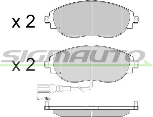 SIGMAUTO SPB474 - Kit de plaquettes de frein, frein à disque cwaw.fr