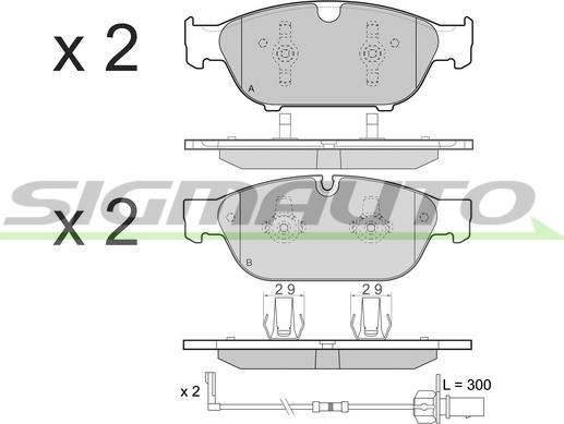 SIGMAUTO SPB476 - Kit de plaquettes de frein, frein à disque cwaw.fr