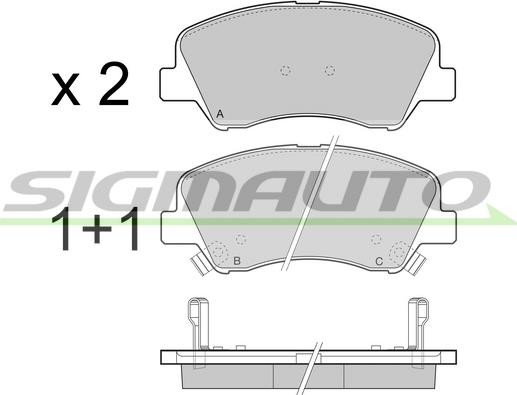 SIGMAUTO SPB470 - Kit de plaquettes de frein, frein à disque cwaw.fr