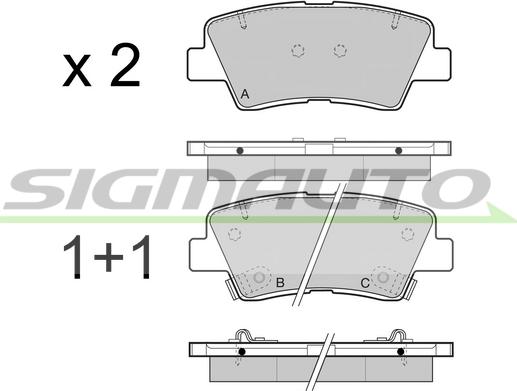 SIGMAUTO SPB471 - Kit de plaquettes de frein, frein à disque cwaw.fr