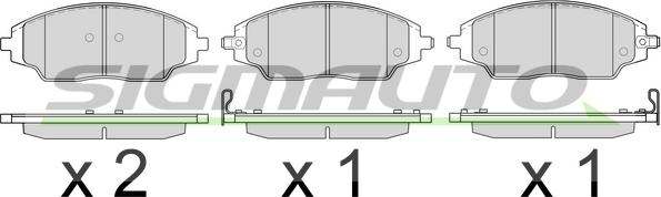 SIGMAUTO SPB599 - Kit de plaquettes de frein, frein à disque cwaw.fr