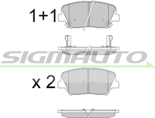 SIGMAUTO SPB596 - Kit de plaquettes de frein, frein à disque cwaw.fr