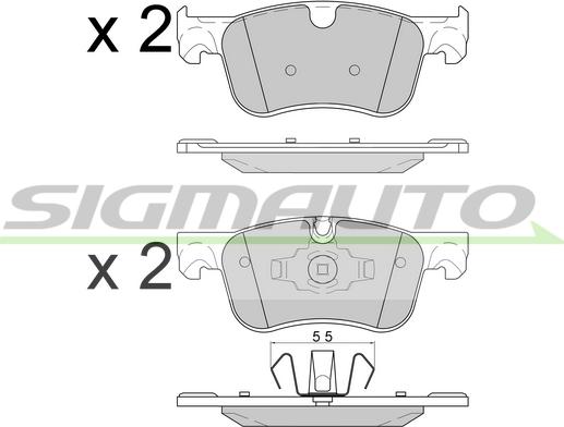 SIGMAUTO SPB597 - Kit de plaquettes de frein, frein à disque cwaw.fr