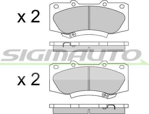 SIGMAUTO SPB549 - Kit de plaquettes de frein, frein à disque cwaw.fr