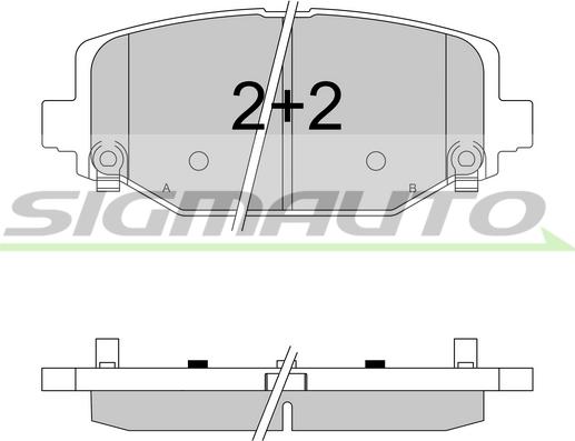 SIGMAUTO SPB544 - Kit de plaquettes de frein, frein à disque cwaw.fr