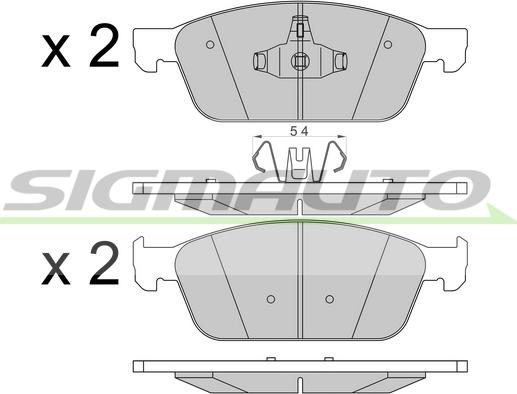 SIGMAUTO SPB546 - Kit de plaquettes de frein, frein à disque cwaw.fr