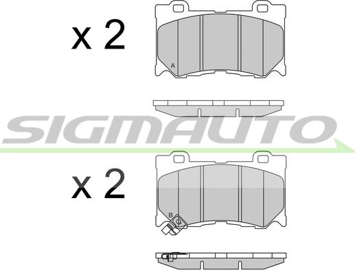 SIGMAUTO SPB540 - Kit de plaquettes de frein, frein à disque cwaw.fr