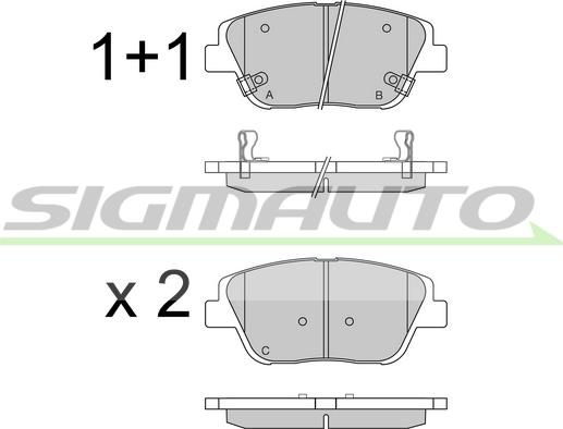 SIGMAUTO SPB548 - Kit de plaquettes de frein, frein à disque cwaw.fr